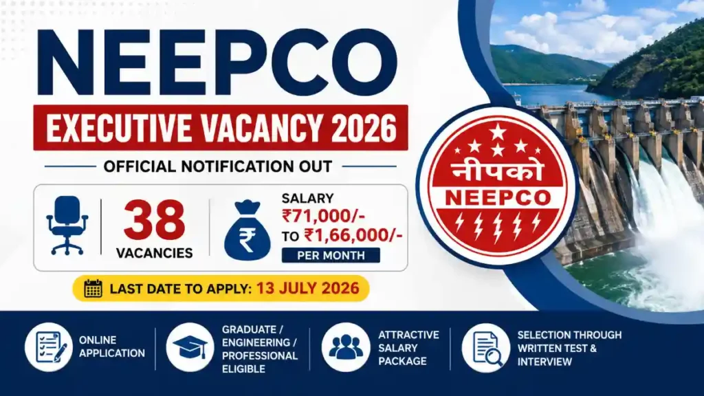 NEEPCO Executive Vacancy 2026, NEEPCO Recruitment 2026, NEEPCO Executive Recruitment, NEEPCO Executive Online Form, NEEPCO Executive Notification 2026, NEEPCO Jobs 2026, Executive Vacancy 2026, Engineering Jobs 2026, Government Jobs 2026, Central Government Jobs, Latest Govt Jobs, Executive Recruitment, NEEPCO Career, Civil Engineering Jobs